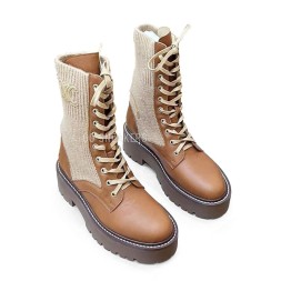 Celine Woman Knitted Boots Brown