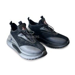 Moncler Sneakers Suede/Leather Black
