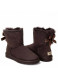 Женские мини угги с бантиками Mini Bailey Bow II Chocolate