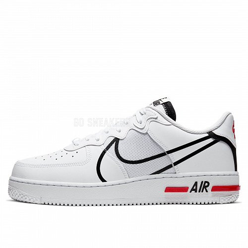 Унисекс кроссовки Nike Air Force 1 React White Black Red