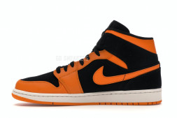 Nike Air Jordan 1 Mid Black Orange Peel