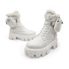 Унисекс кроссовки Prada Monolith Brushed Rois Leather and Nylon Boots White