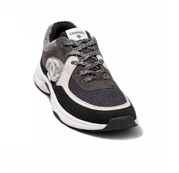 Женские кроссовки Chanel Tweed Sneakers Grey/Brown/Black