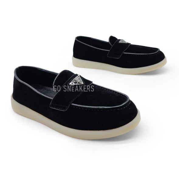 Женские кроссовки Prada Mocassins Suede Black