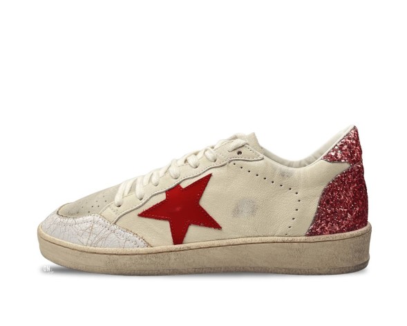 Женские кеды Golden Goose Ball Star White Red Star