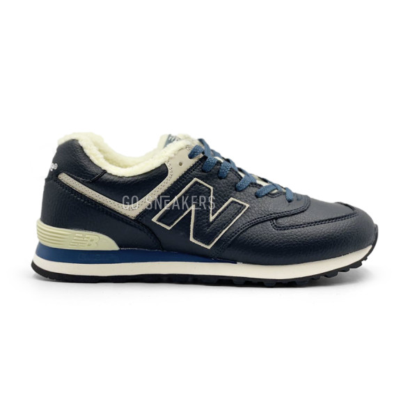 Унисекс кроссовки New Balance 574 Leather Black/Blue
