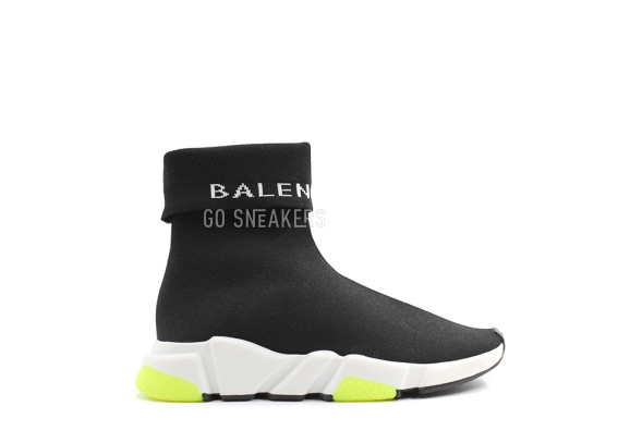 Унисекс кроссовки Balensiaga Speed Trainer Tall Black White Yellow