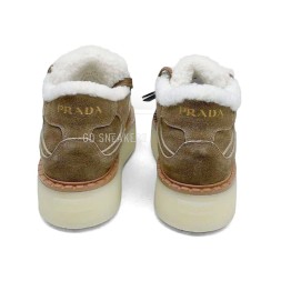 Prada Platform Suede Winter Beige