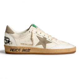 Golden Goose Ball Star Nappa leather with Grey Nubuk Star and Grey heel tab