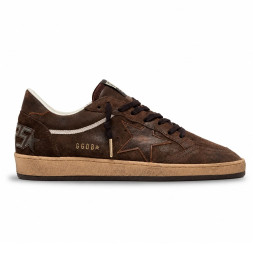 Golden Goose Ball Star Mens In Brown Suede With Brown Leather Star