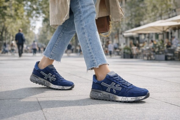 Унисекс кроссовки Premiata 483 Suede Air Navy