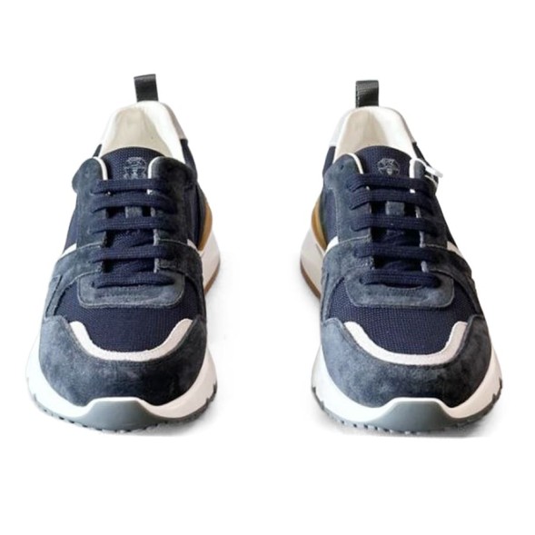 Мужские кроссовки Brunello Cucinelli Suede Textile Navy