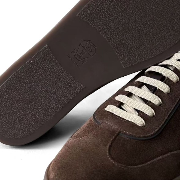Мужские кеды Brunello Cucinelli Suede Sneakers Brown