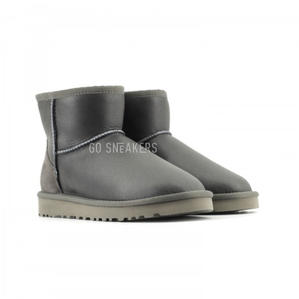 Женские мини угги Mini Metallic Grey